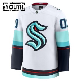 Barn Ishockey Seattle Kraken tröja med eget tryck Fanatics Premium 2024-25 Vit Borta